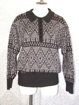 Vintage ICE Women&#39;s Wool Blend Sweater Cinched Waist Collared Soft Butto... - £16.35 GBP
