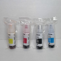 OEM Epson T522 522 Black Cyan Magenta Yellow Ecotank ET Sealed Ink Bottles New - $33.62