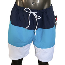 NWT FILA MSRP $53.99 USA BEAM BEACH MEN&#39;S BLUE SUMMER SWIM TRUNKS BOARD ... - $20.39