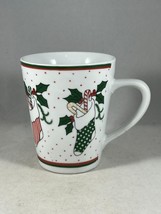 Retro Vintage 90s Multicolor Illustrated Christmas Stockings Coffee Mug - $11.88