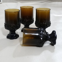 4 Franciscan Madeira Smoke Dr. Amber Water Glass Goblets 5-1/2 in. Mid-Century - £34.27 GBP
