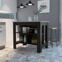 Modern Black Wengue and Light Oak Kitchen Island - $5,898.99 MXN