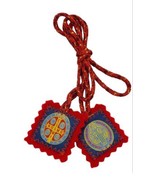 St.Saint Benedict Medal Red Cloth Scapular Necklace escapulario de San B... - £10.87 GBP