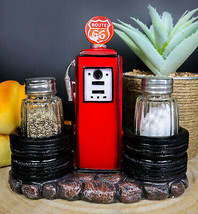 Highway Route 66 Old Fashioned Gas Pump Station Salt And Pepper Shakers Figurine - £19.76 GBP