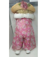 Time Out Doll Hiding Girl Straw Hat Floral Flower Dress Curls VTG 90s 19... - £46.59 GBP