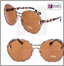 PRADA MOD EVOLUTION Round Shield PR53TS White Sand Havana Brown Sunglass... - £131.16 GBP