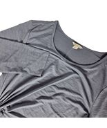 C Est 1946 Women&#39;s Blouse Top Size Small Folkstone Gray Side Ruched Long... - $24.26