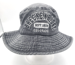 Bucket Hat Breckenridge Colorado Gray Free Style 100% Cotton VG Condition - £5.66 GBP