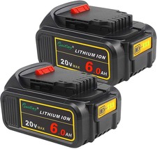 2 Pack Waitley 20V 6Point 0A Replacement Batteries For Dewalt Dcb200 Power - £79.07 GBP