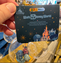 Walt Disney World Ornament Collection Clear Mickey Icon with Caslte Inside NEW image 4