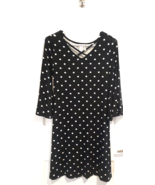 Justice Dress Girls Stretchy Black White Polka Dot Tie-Back Size 18 NEW - £19.46 GBP