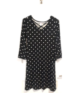 Justice Dress Girls Stretchy Black White Polka Dot Tie-Back Size 18 NEW - £19.53 GBP