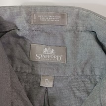 Stafford Executive Men's Gray Cotton Long Sleeve Button Up Shirt Size 17.5 image 3