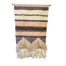 Boho Woven Wall Rug – Tufted Tapestry with Fringe, 29” x 50” - $64.35