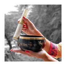 Tibetan Prayer Instrument Wooden Stick Meditation Bowl Music Therapy  3.5 INCHES - £27.68 GBP