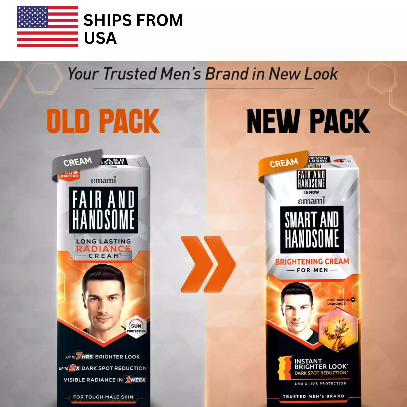 Emami Fair and Handsome Radiance Fairness Cream For Men 60g (USA Shipping) - $16.45 CAD
