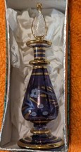 Empty Vintage Egyptian Purple &amp; Gold Glass Perfume Bottle In Box (rc1) - £6.99 GBP