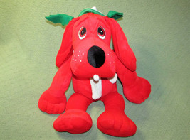 24" Commonwealth Puppy Vintage Christmas Stuffed Animal Red Dog Poinsetter Santa - $27.00
