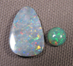 Genuine Opals Triplets Flat 21mm x 14mm &amp; Round is 8mm Cab Jewelry Making - £47.66 GBP