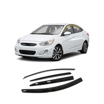 Rain Guards for Hyundai Accent Hatchback 2012-2017 (4PCs) Smoke Tinted T... - $122.95