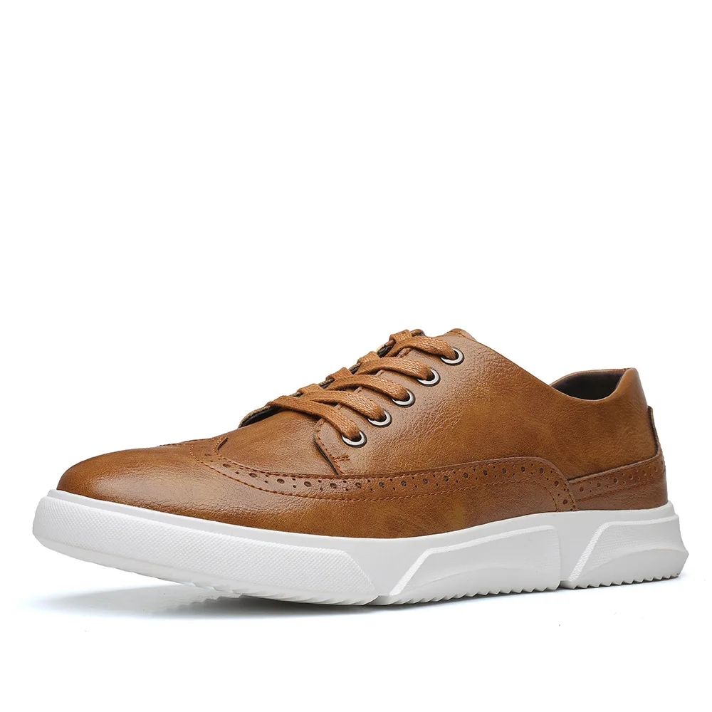 Men Leather Shoes Fashion Leather Board Shoes Autumn Comfortable Male Ma... - $69.37