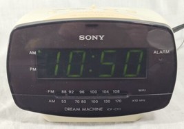 Sony Dream Machine ICF-C111 AM FM Alarm Clock Radio White Snooze Tested - £13.44 GBP