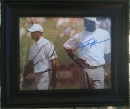 Michael Jordan And Tiger Woods Signed Autograph 8X10 Rp Framed Photo Legends - £23.91 GBP