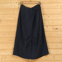 Olive Green Linen Cotton Boho Skirts Women One Size Casual Linen Skirt image 6