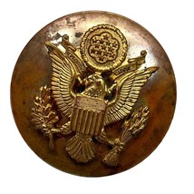 WWII Eagle Crest Emblem E Pluribus Unum Hat Screw Back Pin Badge Solid 1... - $32.99