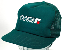 Vtg Reliance Electric Hat-Green-Mesh-Snapback-Embroidered Logo-Victory Caps - £15.65 GBP