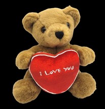 Build-A-Bear BABW Tan Mini Bear 8&quot; Red Heart Wristie Stuffed Plush Valentine - £9.71 GBP