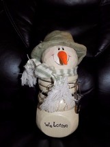 SNOWMAN Storage Canister~Christmas Holiday~Airtight Locking~Ceramic Cook... - $28.47