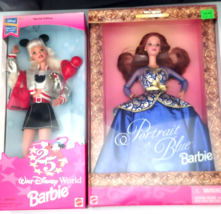 Barbie Walt Disney World 25th Anniversary, 1996 &amp; Portrait in Blue Wal-Mart 1997 - £27.69 GBP