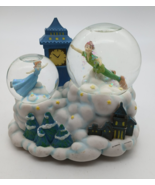 Disney Peter Pan Wendy Music Double Snow Globe It Came Upon Midnight Cle... - $29.00