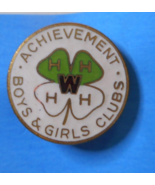 Boys Girls Clubs Achievement Award 4H Black W Wisconsin Enamel Lapel Pin - £9.33 GBP