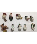 Lot of 10 Vintage Mini Christmas Tree Ornaments Wood Wooden Snowman Sant... - $813.80 MXN