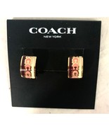 Coach Signature Enamel Chalk Multi Gold Hoop Earrings Gold Tome Size: 0.5&#39;“ - $53.90