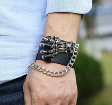 Men Skeleton Fashion Leather Bracelet - $9.50