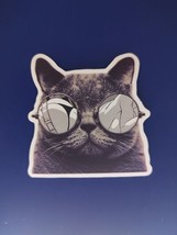 Cool Gray Cat with Sunglasses Sticker - £2.81 GBP