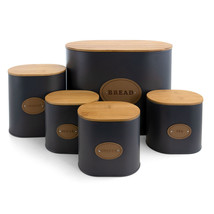 MegaChef Kitchen Food Storage and Organization 5 Piece Canister Set in G... - $1,248.88 MXN