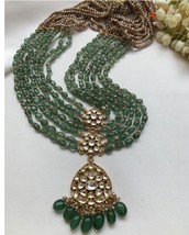 VeroniQ Trends-Elegant Long Multistrand Quartz Beads Rani Haar in Polki Kundan  - £315.74 GBP