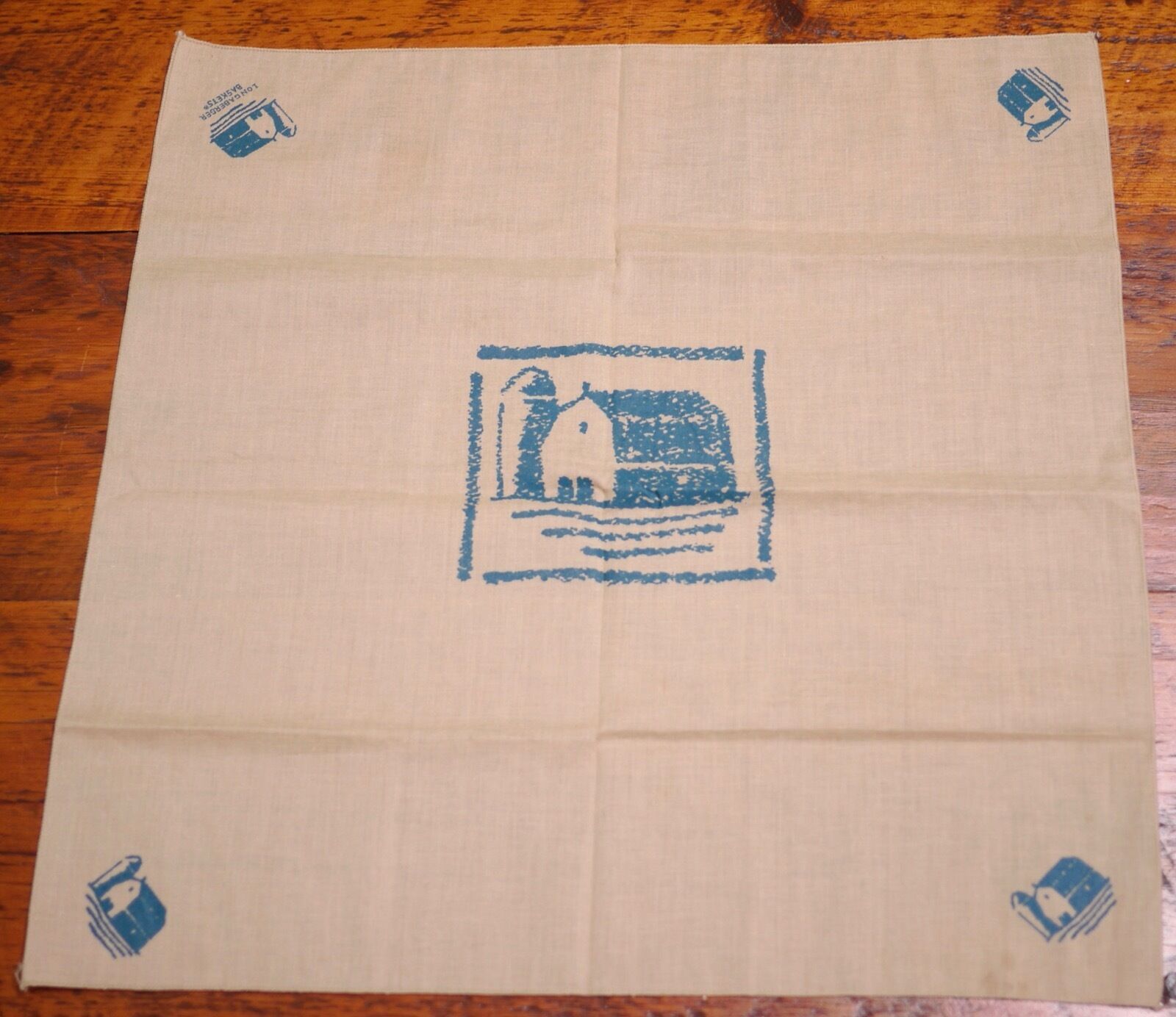 Primary image for Genuine LONGABERGER Farmhouse Barn Khaki 100% Cotton Bandana Handkerchief SCARF