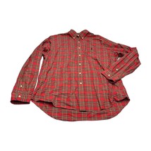 Ralph Lauren Shirt Men&#39;s Large Red Green Plaid Relaxed Fit Classic Button-Down - £19.02 GBP