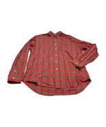 Ralph Lauren Shirt Men&#39;s Large Red Green Plaid Relaxed Fit Classic Butto... - £19.01 GBP
