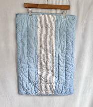 Pottery Barn Kids Jackson Quilted Standard Pillow Sham White Stripe Blue... - $9.99