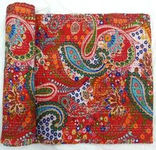 INDACORIFIE Paisley Print Kantha Quilt Throw Blanket Bedspread Bedding Coverlets - £51.95 GBP+