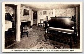 RPPC South Sudbury MA Longfellows Wayside Inn Lafayette Room Postcard B43 - $7.95