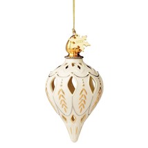 Lenox 2022 Annual Ivory Pierced Spire Ornament Bas Relief Gold Christmas NEW - £102.82 GBP