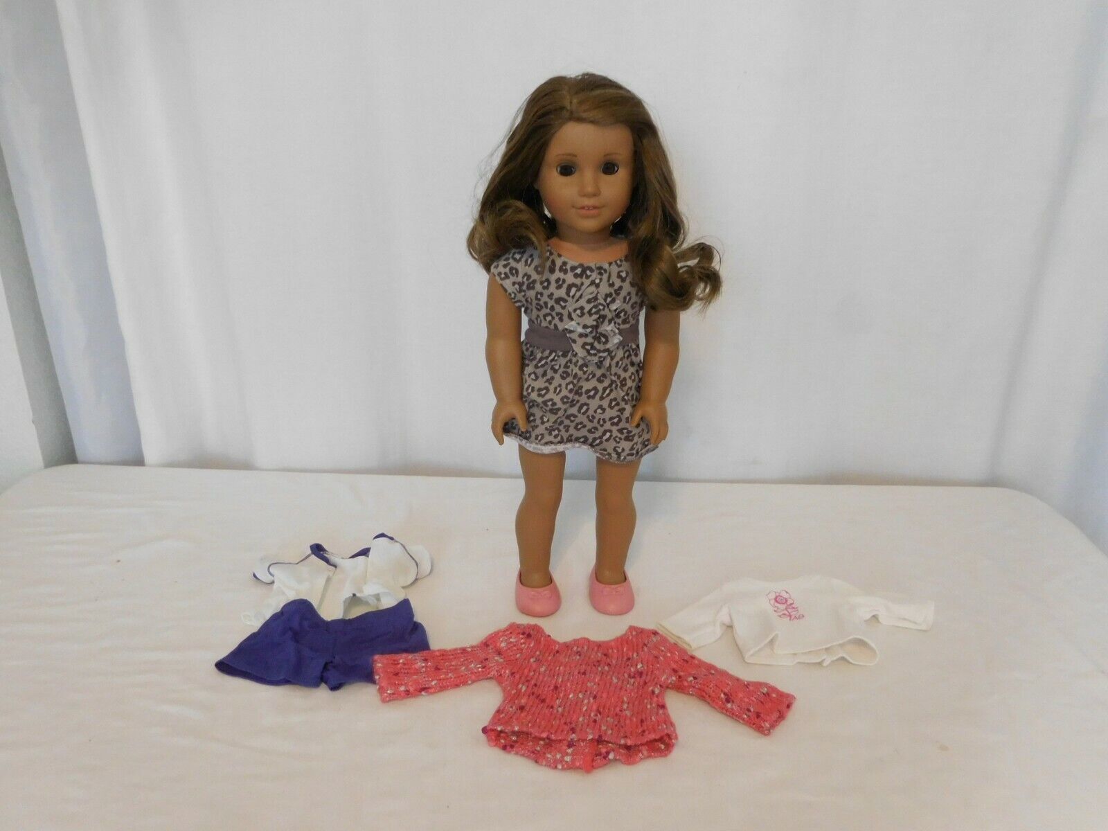 American Girl 18" 2008 Pleasant Co  Doll Retired Brown Hair Brown Eyes + Clothes - $60.42