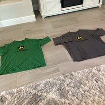 John Deere Long Sleeve Shirts  Size Large Green &amp; Gray Vintage 90s Farm ... - $19.80